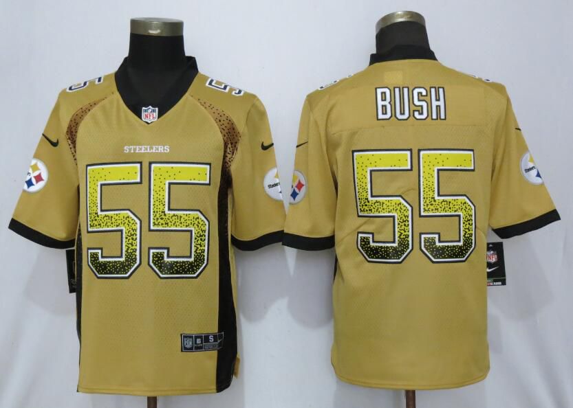 Men Pittsburgh Steelers #55 Bush Yellow Nike Vapor Untouchable Drift Fashion NFL Jerseys->houston texans->NFL Jersey